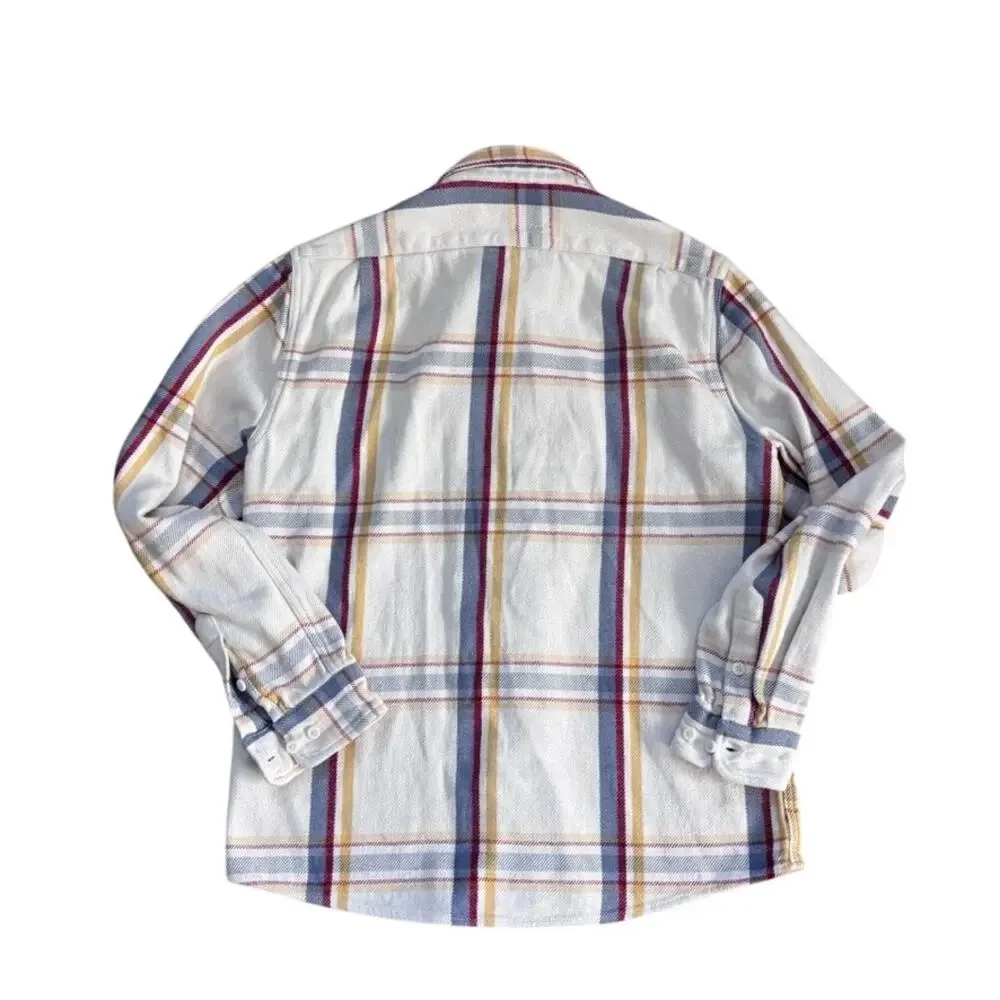 THE NORMAL BRAND Mountain Regular Fit Flannel Shirt In White Plaid Size M